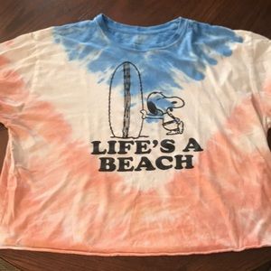 Tie-dye, 2x large crop t-shirt